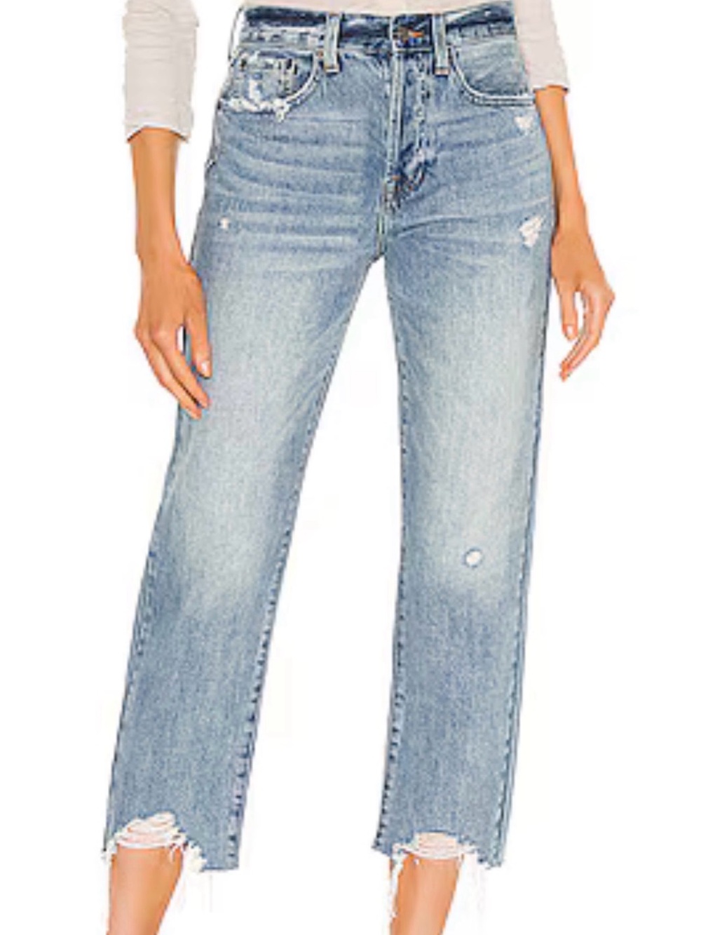 Pistola Charlie High Rise Straight Leg Jeans Women Size 30 Button Fly Light Blue